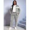 imageUOUA Plus Size Womens 2 Piece Sweatsuits Outfits Zip Up Jackets ampamp Sweatpants Casual Loungewear Tracksuit SetsGrey
