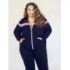 imageUOUA Plus Size Womens 2 Piece Sweatsuits Outfits Zip Up Jackets ampamp Sweatpants Casual Loungewear Tracksuit SetsNavy