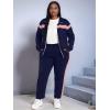 imageUOUA Plus Size Womens 2 Piece Sweatsuits Outfits Zip Up Jackets ampamp Sweatpants Casual Loungewear Tracksuit SetsNavy