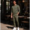 imageUOUA Mens 2 Piece Sweatsuits Set Long Sleeve Sweatshirt Jogging Sweatpants Tracksuits OutfitsArmy Green