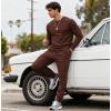 imageUOUA Mens 2 Piece Sweatsuits Set Long Sleeve Sweatshirt Jogging Sweatpants Tracksuits OutfitsBrown