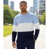 imageUOUA Mens 2 Piece Sweatsuits Set Long Sleeve Sweatshirt Jogging Sweatpants Tracksuits OutfitsColorblock Light Blue