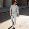imageUOUA Mens 2 Piece Sweatsuits Set Long Sleeve Sweatshirt Jogging Sweatpants Tracksuits OutfitsMottle Grey