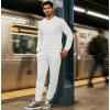 imageUOUA Mens 2 Piece Sweatsuits Set Long Sleeve Sweatshirt Jogging Sweatpants Tracksuits OutfitsWhite