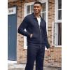 imageUOUA Mens 2 Piece Tracksuits Set Casual Jacquard Sweatsuits Outfits FullZip Jakcet ampamp Loose Jogging PantsNavy Blue