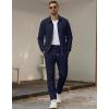 imageUOUA Mens 2 Piece Tracksuits Set Casual Jacquard Sweatsuits Outfits FullZip Jakcet ampamp Loose Jogging PantsNavy Blue