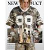 imageUOUA Mens Jersey Y2k Baggy Shirts Number Graphic Tees Oversized V Neck Tshirts Streetwear TopsBrownleaves