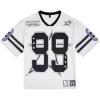 imageUOUA Mens Jersey Y2k Baggy Shirts Number Graphic Tees Oversized V Neck Tshirts Streetwear TopsWhite