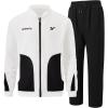 imageUOUA Mens Tracksuits 2 Piece Set Long Sleeve Sweatsuit Outfits Workout Jogging SuitsWhite  Black