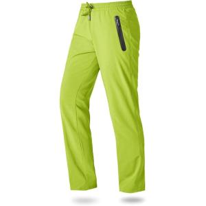 imageBoladeci Mens Joggers Lightweight Quick Dry Pants Athletic Hiking Workout Elastic Waist Sweatpants with PocketsLight Green