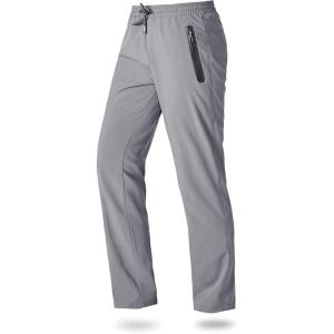 imageBoladeci Mens Joggers Lightweight Quick Dry Pants Athletic Hiking Workout Elastic Waist Sweatpants with PocketsLight Grey