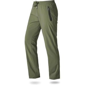 imageBoladeci Mens Joggers Lightweight Quick Dry Pants Athletic Hiking Workout Elastic Waist Sweatpants with PocketsOlive Drab