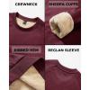 imageBoladeci Mens Sherpa Lined Crewneck Sweatshirt Heavyweight Fleece Pullover Thick Cotton Winter Warm ShirtsBurgundy