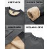imageBoladeci Mens Sherpa Lined Crewneck Sweatshirt Heavyweight Fleece Pullover Thick Cotton Winter Warm ShirtsDark Gray