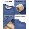 imageBoladeci Mens Sherpa Lined Crewneck Sweatshirt Heavyweight Fleece Pullover Thick Cotton Winter Warm ShirtsHeather Blue
