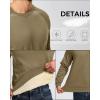 imageBoladeci Mens Sherpa Lined Crewneck Sweatshirt Heavyweight Fleece Pullover Thick Cotton Winter Warm ShirtsKhaki