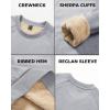 imageBoladeci Mens Sherpa Lined Crewneck Sweatshirt Heavyweight Fleece Pullover Thick Cotton Winter Warm ShirtsLight Gray