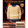 imageBoladeci Mens Sherpa Lined Crewneck Sweatshirt Heavyweight Fleece Pullover Thick Cotton Winter Warm ShirtsNavy Blue