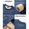 imageBoladeci Mens Sherpa Lined Crewneck Sweatshirt Heavyweight Fleece Pullover Thick Cotton Winter Warm ShirtsNavy Blue