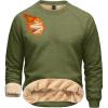 imageBoladeci Mens Sherpa Lined Crewneck Sweatshirt Heavyweight Fleece Pullover Thick Cotton Winter Warm ShirtsArmy Green