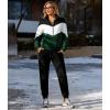imageUOUA Womens 2 Piece Set Tracksuit Long Sleeve Zip Jacket ampamp Jogger Pants Workout Lounge Casual Outfit SweatsuitsGreen