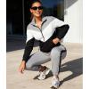 imageUOUA Womens 2 Piece Set Tracksuit Long Sleeve Zip Jacket ampamp Jogger Pants Workout Lounge Casual Outfit SweatsuitsGrey