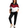 imageUOUA Womens 2 Piece Set Tracksuit Long Sleeve Zip Jacket ampamp Jogger Pants Workout Lounge Casual Outfit SweatsuitsRed
