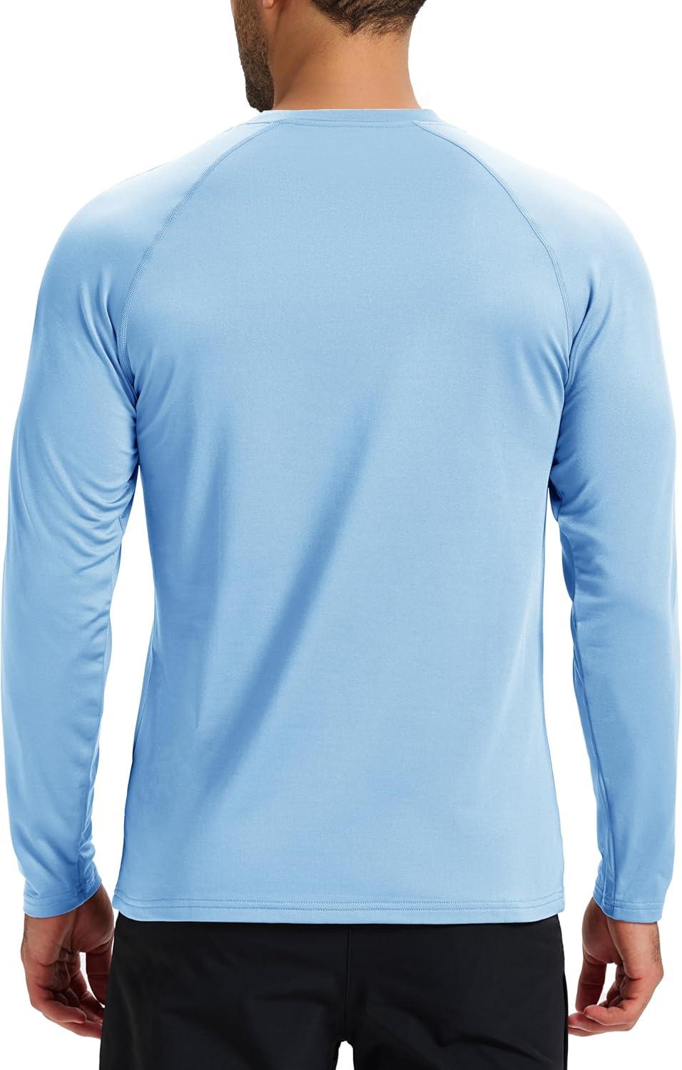 imageBoladeci Mens Thermal Underwear Tops Fleece Lined Base Layer Long Sleeve Shirts for Cold WeatherLight Blue