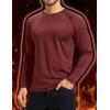 imageBoladeci Mens Thermal Underwear Tops Fleece Lined Base Layer Long Sleeve Shirts for Cold WeatherBurgundy