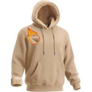 imageBoladeci Mens Sherpa Lined Hoodie Sweatshirts Heavy Fleece Cotton for Winter Cold WeatherKhaki