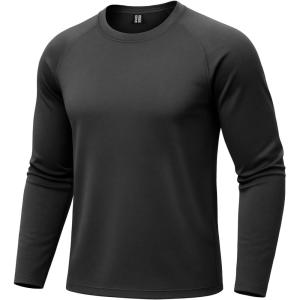 imageBoladeci Mens Thermal Underwear Tops Fleece Lined Base Layer Long Sleeve Shirts for Cold WeatherBlack