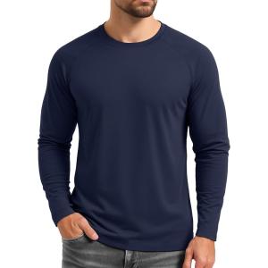 imageBoladeci Mens Thermal Underwear Tops Fleece Lined Base Layer Long Sleeve Shirts for Cold WeatherNavy Blue