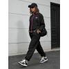 imageUOUA 80s Windbreaker Jacket for Women Retro Color Block Wind Breaker Long Sleeve Reversible Casual CoatBlack Print