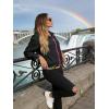 imageUOUA 80s Windbreaker Jacket for Women Retro Color Block Wind Breaker Long Sleeve Reversible Casual CoatBlack Print