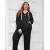 imageUOUA Plus Size Womens 2 Piece Sweatsuits Outfits Zip Up Jackets ampamp Wide Leg Sweatpants Casual Loungewear Tracksuit SetsBlack