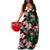imageUOUA Hawaiian Dresses Women Plus Size Luau Party Sundress Summer Maxi Tropical Boho Beach DressYwxred