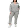 imageUOUA Plus Size Womens 2 Piece Sweatsuits Outfits Zip Up Jackets ampamp Sweatpants Casual Loungewear Tracksuit SetsGrey
