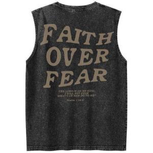 imageUOUA Mens Graphic Tank Tops Washed Sleeveless Tee Shirts Summer Vintage Cotton Streetwear S2XLFaithblack