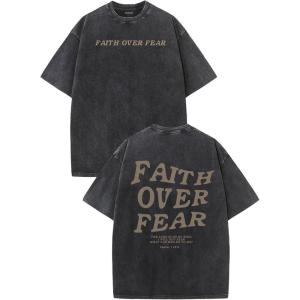 imageUOUA Mens Graphic Tees Vintage Oversized TShirts Casual Acid Wash Cotton Streetwear S2XLFaithblack