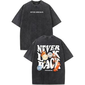 imageUOUA Mens Graphic Tees Vintage Oversized TShirts Casual Acid Wash Cotton Streetwear S2XLSkullblack