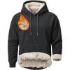 imageBoladeci Mens Sherpa Hoodie Pullover Heavyweight Thermal Fleece Lined Hooded Sweatshirt for Cold Weather WarmBlack
