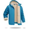 imageBoladeci Mens Sherpa Lined Hoodie Jacket Winter Warm Heavy Weight Zip Up Hooded Sweatshirt Thick Fleece CoatsBlue Green