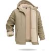 imageBoladeci Mens Sherpa Lined Hoodie Jacket Winter Warm Heavy Weight Zip Up Hooded Sweatshirt Thick Fleece CoatsKhaki