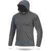 image:imageBoladeci Mens UPF 50 Sun Protection Lightweight Hoodie Shirts Long Sleeve Fishing Shirts SPF UV Hiking SwimDark Gray