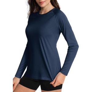 image:imageBoladeci Womens Sun Shirts UPF 50 UV Protection Rash Guard Long Sleeve Swim Shirts Quick Dry Lightweight Workout Tops01 Navy Blue