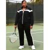 image:imageUOUA Plus Size Womens 2 Piece Sweatsuits Outfits Zip Up Jackets amp Sweatpants Casual Loungewear Tracksuit SetsBlack