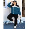 image:imageUOUA Plus Size Womens 2 Piece Sweatsuits Outfits Zip Up Jackets amp Sweatpants Casual Loungewear Tracksuit SetsBlackblue