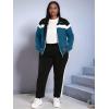 image:imageUOUA Plus Size Womens 2 Piece Sweatsuits Outfits Zip Up Jackets amp Sweatpants Casual Loungewear Tracksuit SetsBlackblue