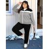 image:imageUOUA Plus Size Womens 2 Piece Sweatsuits Outfits Zip Up Jackets amp Sweatpants Casual Loungewear Tracksuit SetsBlackgrey