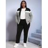 image:imageUOUA Plus Size Womens 2 Piece Sweatsuits Outfits Zip Up Jackets amp Sweatpants Casual Loungewear Tracksuit SetsBlackgrey